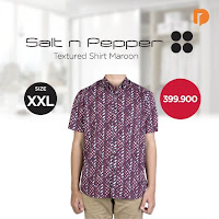Dusdusan Salt N Pepper Textured Shirt Size XXL Maroon ANDHIMIND