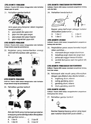 paket soal IPA SD MI untuk ujian sekolah semester genap terbaru