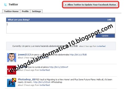 Actualizaciones de Twitter en Facebook