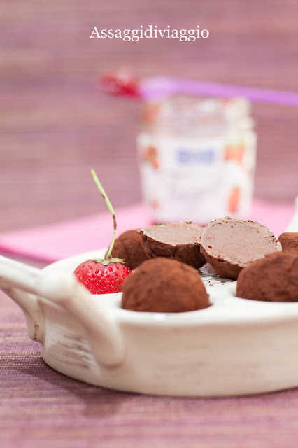 Tartufi alla confettura di fragole