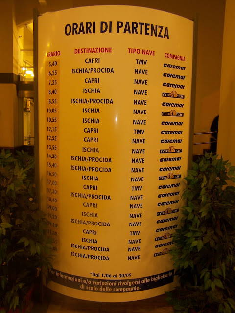 Horaires des bateaux à Naples