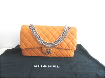 Chanel Medium Classic Yellow Lambskin Flap with Bijoux Chain (1311-30)