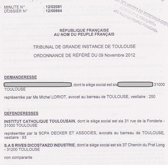 senténcia Institut Catolic