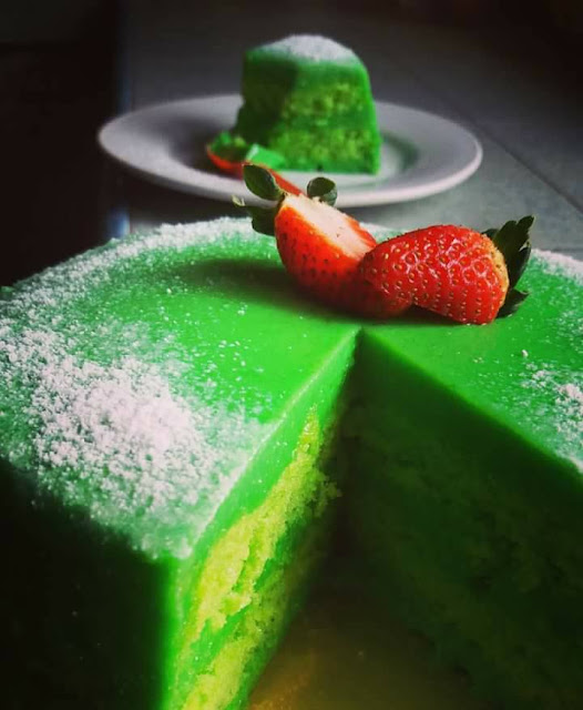 resepi kek pandan custard