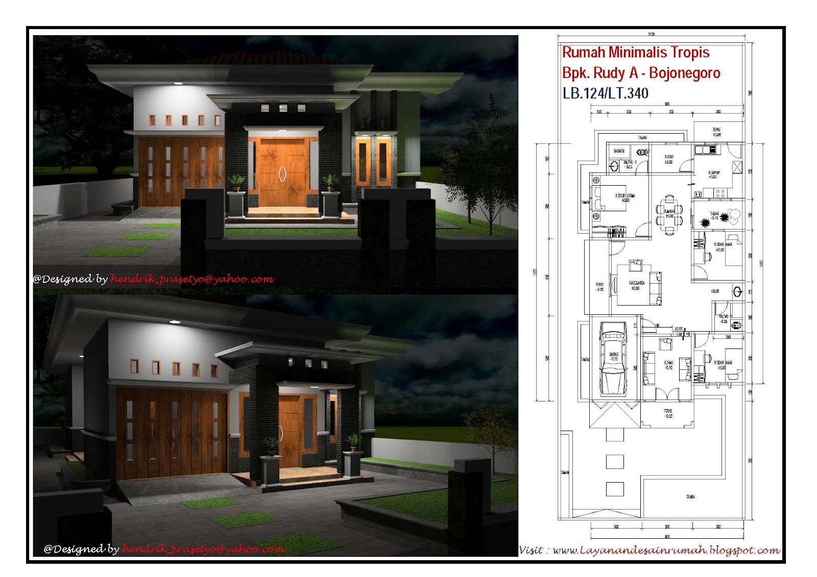 Layanan Jasa Desain Rumah Rumah Minimalis Tropis Bpk Rudy A