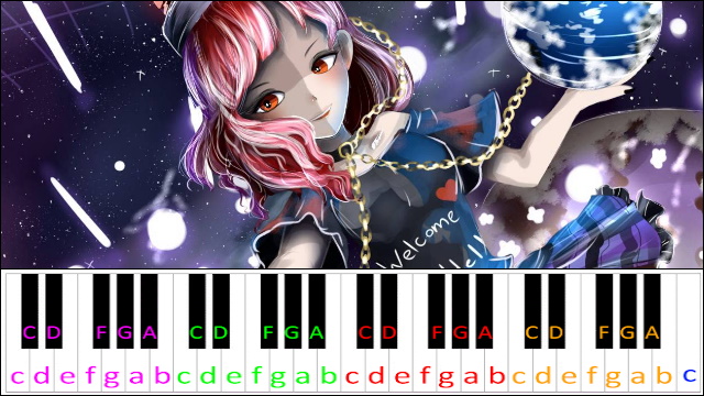 Pandemonic Planet (LoLK Hecatia's Theme) Piano / Keyboard Easy Letter Notes for Beginners