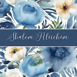 Free Shalom Aleichem Greeting Card Printable - Floral Calligraphy - Square