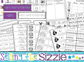 http://www.teacherspayteachers.com/Product/-am-Word-Family-Activities-1189484