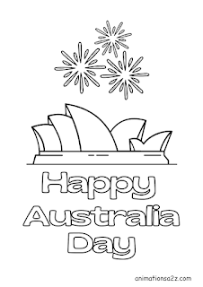Sydney opera house fireworks coloring page