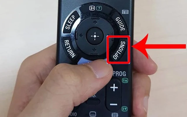 Nút OPTION trên remote tivi Sony