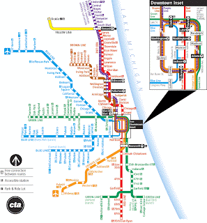 mapa metrô chicago