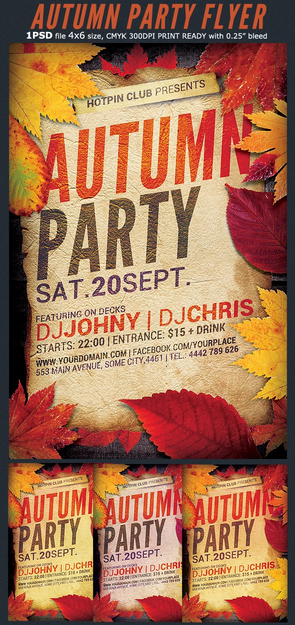  Autumn Party Flyer Template