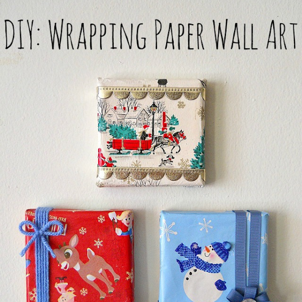 DIY Wrapping Paper Wall Art