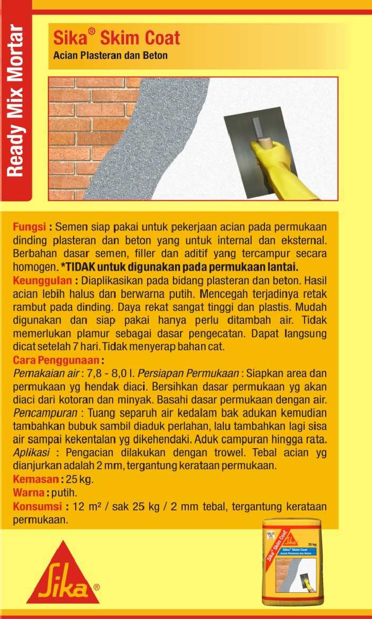 Readymix Mortar SIKA Pemasuk Material Bangunan