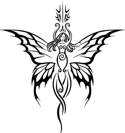 tribal angel wings tattoos