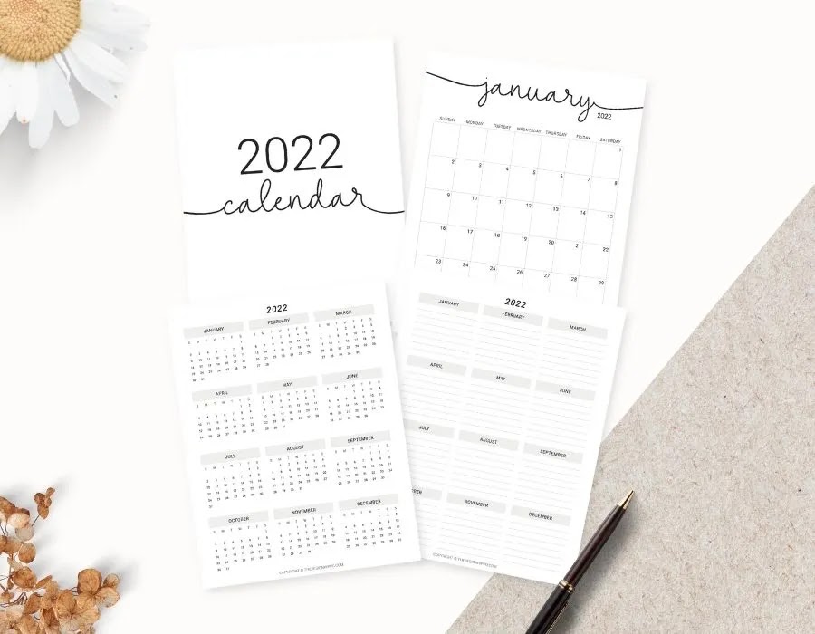 Minimal printable calendar 2022 that you may love to apply
