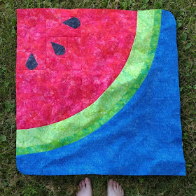 Sliced watermelon quilt using Island Batik fabrics
