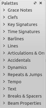 MuseScore palette