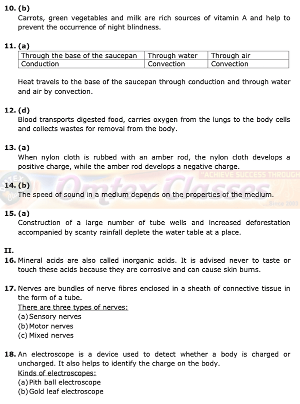 Class 7 Science Board Question Papers.