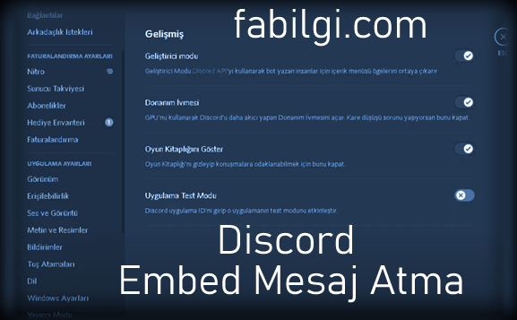 Discord Embed Mesaj Atma Gönderme Botu Hazır İndir 2024