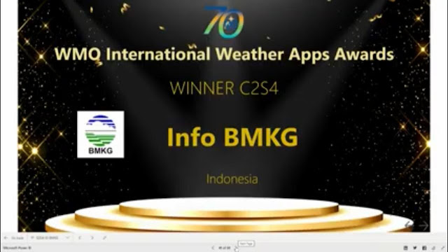 Info BMKG Raih Penghargaan internasional WMO Award 2020