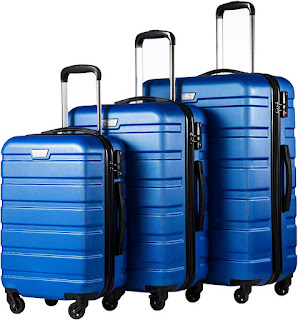 Coolife Luggage 3 Piece Set Suitcase Spinner Hardshell Lightweight TSA Lock 4 Piece Set