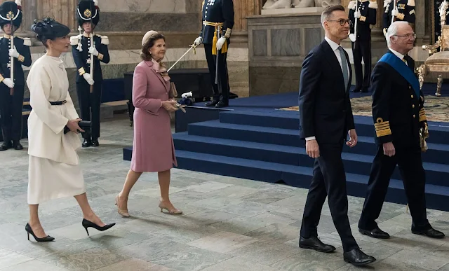 Princess Sofia wore a lemon Elinor dress by Andiata. Suzanne Innes-Stubb and Queen Silvia. Crown Princess Victoria