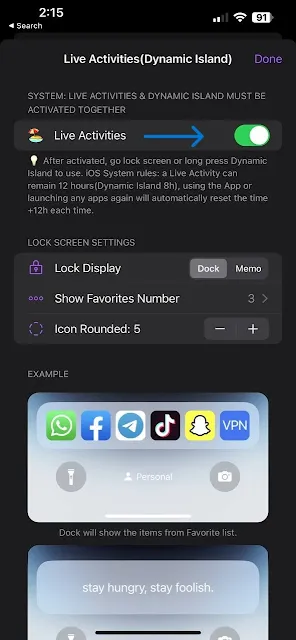 تطبيق Lock Launcher للاختصارات على شاشة القفل