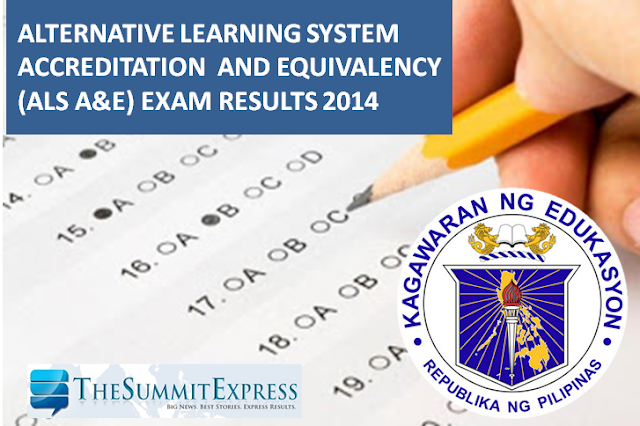 DepEd releases 2014-2015 ALS A&E exam results