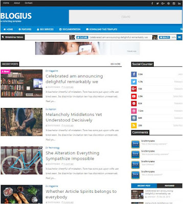 Blogius Adsense Responsive Blogger Templates Without Footer Credit