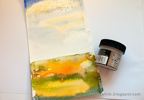 Layers of ink - Autumn Tree with Dimensional Flowers Tutorial by Anna-Karin Evaldsson, watercolor background