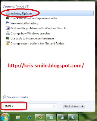 Mengoptimalkan windows search INDEX