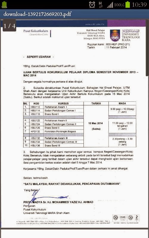 Surat Rasmi Permohonan Pinjaman Mara - October Q