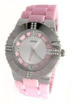 GUESS Women's Swarovski Crystal Heart Dial Watch