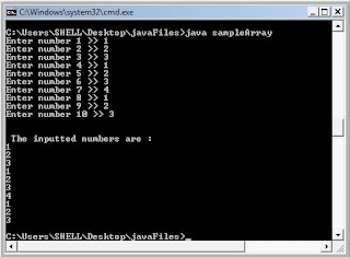 Sample Array Output