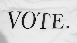 The word "Vote" on a white background. Photo by Cyrus Crossan on Unsplash.