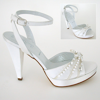 Rhinestone teardrops in wedding shoes high heels.