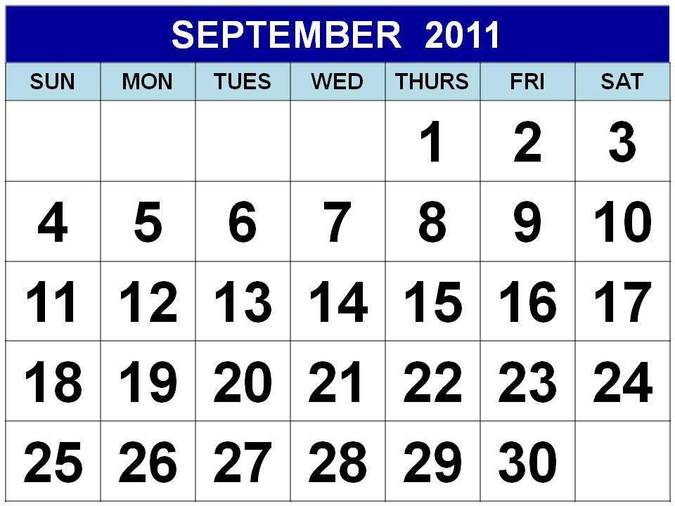 2011 Calendar Free Download. September To download and