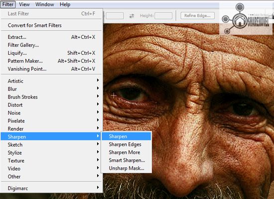 filter sharpen sharpen - tutorial cara membuat efek smudge painting di photoshop