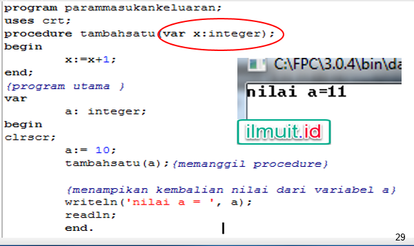 Parameter Sebagai Masukan Dan Keluaran