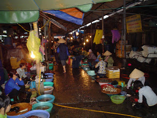 Halong Bay town outdoor market