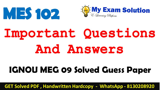 MES 102 Important Questions with Answers