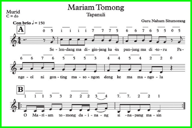 not lagu mariam tomong