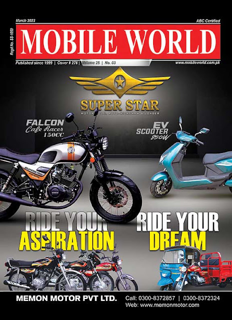 MOBILE WORLD Magazine  |  March 2023  |  Super Star Falcon Café Racer & Electric Scooter