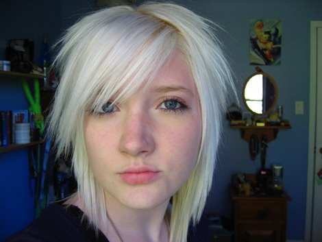 long blonde emo hairstyles. emo hairstyles for short hair