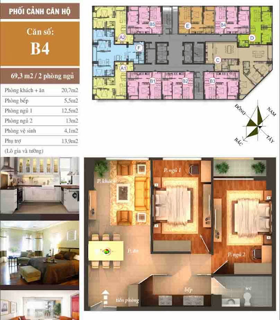 Thiết kế căn hộ B4 chung cư CT12 Văn Phú