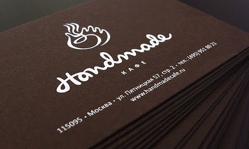 Handmade cafe business card