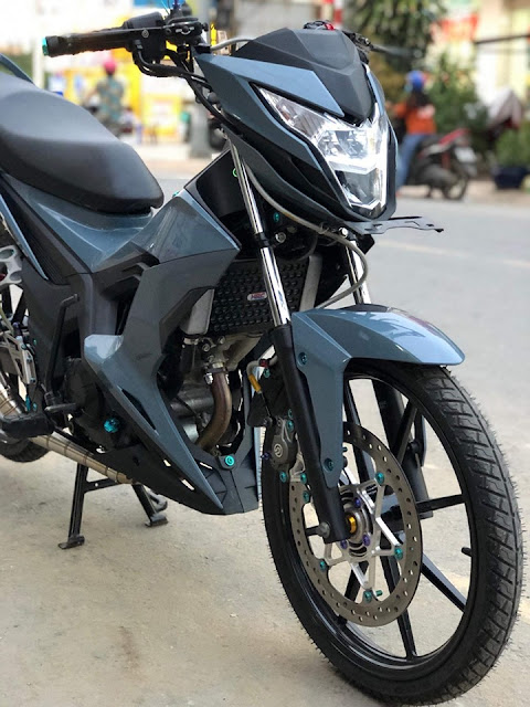 Sơn xe máy Honda Sonic màu xanh xi măng cực đẹp