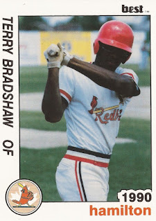 Terry Bradshaw 1990 Hamilton Redbirds card