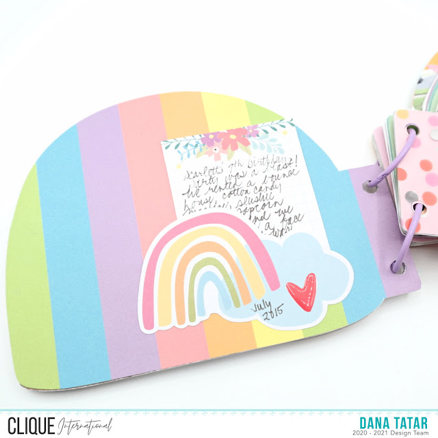 Rainbow and Cloud Mini Album Pocket with Journaling Card